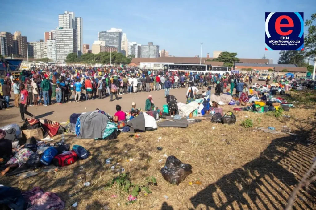 Malawian nationals relocation from Durban drive-in site to Musina Limpopo processing centre South Africa