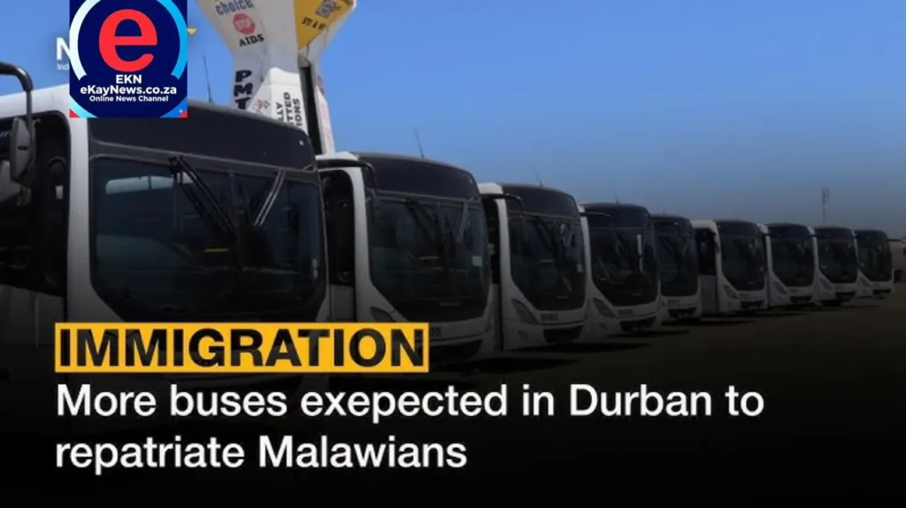 Malawian nationals waiting in Durban as buses arrive for repatriation to Malawi from South Africa