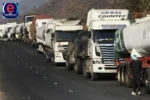 Thousands of South African trucks queue at the Mozambique border amid trade and transport disruption.