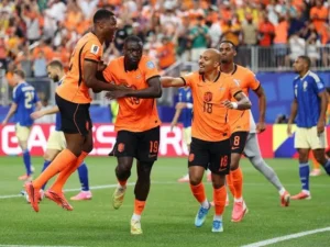 Netherlands beat Sweden 5-1 in World Cup 2026 with Gakpo and Brobbey scoring double goals.