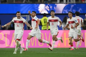 Turkey celebrate Kaan Ayhan's late winner against USA in FIFA World Cup 2026 Group D thriller.