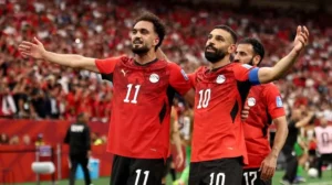 Mohamed Salah celebrates as Egypt beat Australia on penalties to reach the FIFA World Cup 2026 last 16