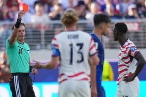 Folarin Balogun celebrates after FIFA lifts his World Cup suspension ahead of USA's clash with Belgium.