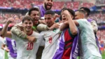 Azzedine Ounahi celebrates after scoring twice in Morocco's 3-0 World Cup win over Canada.