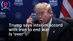 Donald Trump speaks after Iranian strikes as tensions escalate around the Strait of Hormuz region