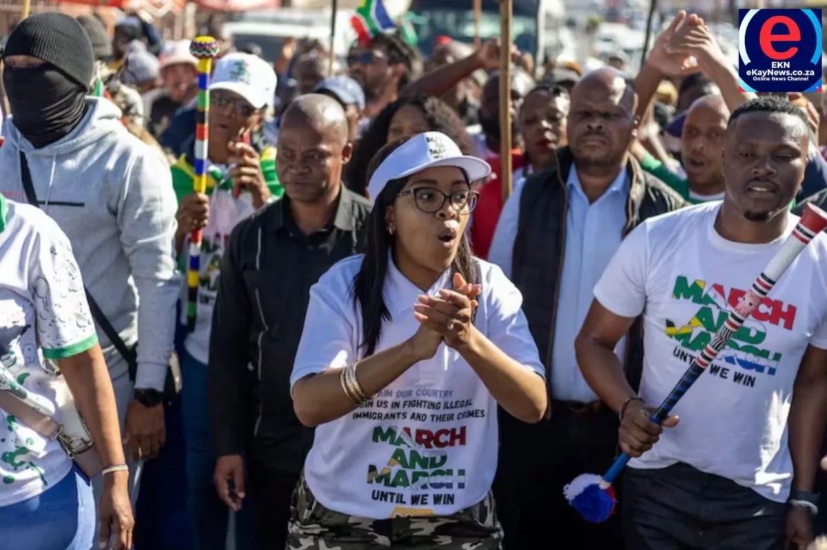 March and March supporters protest outside the SADC Summit in Durban over illegal immigration concerns
